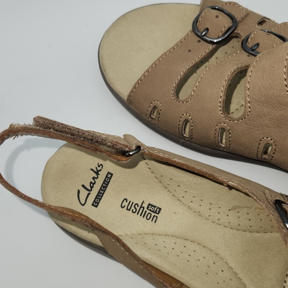 Collection by Clarks Women's Size 8 M Slingback Sandals Tan Comfort Shoe - Picture 5 of 8